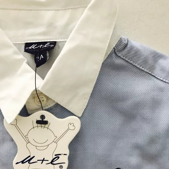 Designer Kids Girls Pink Blue Preppy Blouse Shirt Top Sz2a - Picture 3 of 3